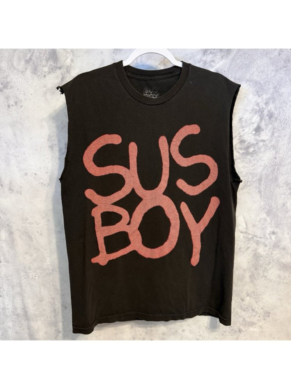 SUS Boy Anarchy T Shirt Mens Large Black Cut Off Tank Top Lil Peep